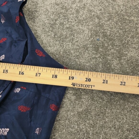 Banana Republic Women's Elegant Navy Blue Floral Sleeveless Sheath Dress Size 12 - Picture 5 of 10